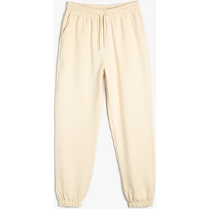 Jogger Eşofman Altı Spor Yüksek Bel Cepli Beli Bağlamalı Pamuklu Rahat Kalıp