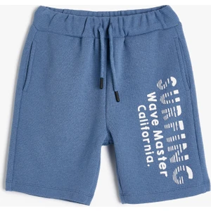 Şort Sörf Baskılı Pamuklu Beli Bağlamalı