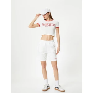 Şort Düz Paça Beli Lastikli Cepli