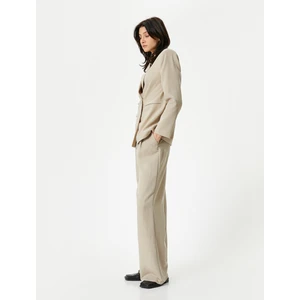 Palazzo Pantolon Cep Detaylı Normal Bel