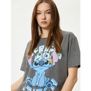 Stitch Tişört Lisanslı Rahat Kalıp Pamuklu