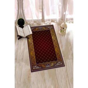 Evdeya Dijital Baskılı Kaymaz Taban Yıkanabilir Namazlık Seccade 70X130, Seccade-22-Kırmızı,