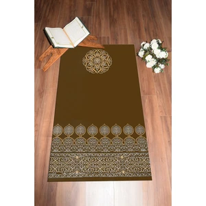 Evdeya Dijital Baskılı Yıkanabilir Motifli Hediyelik Namaz Halısı Seccade 70X130, Seccade-44-Kahve,