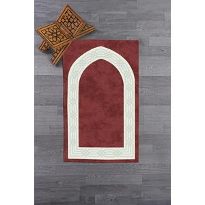 Evdeya Dijital Baskılı Yıkanabilir Sade Şık Namazlık Seccade 70X130 Cm, Seccade-10-Kırmızı,