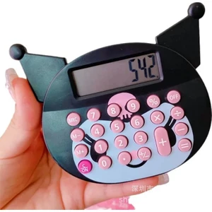 Meyra Accessories Yeni Sanrio Kuromi Mini Hesap Makinesi Animasyon Taşınabilir Kırtasiye Öğrenci Okul Hediye