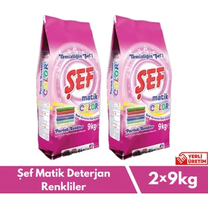 Matik Toz Çamaşır Deterjanı Renkliler 9 kg - 2 Li Paket