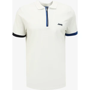 Beyaz Erkek Polo Yaka Relaxed Polo T-Shirt J4SM-TST7233