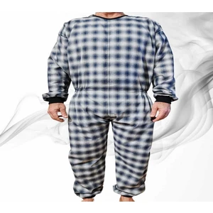 Kısa ve Uzun Kol Tulumu Hasta Bakım Kıyafet Terletmez Ekose Kumaş %100 Pamuk