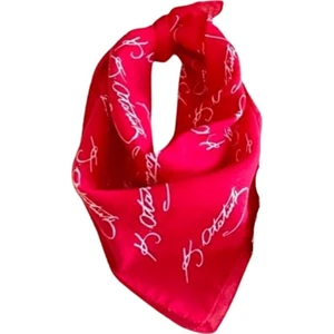 K. Atatürk Imzalı Çok Amaçlı Bandana Fular Kırmızı Renk 50X50