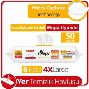 Easy Clean Arap Sabunu Katkılı Mopa Uyumlu Yer Temizlik Havlusu&Mendili 50 Yaprak
