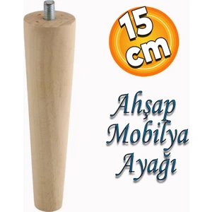 Ahşap Sehpa Masa Baza Puf Tabure Tv Ünitesi Koltuk Ayağı Mobilya Ayakları M8 Civatalı 15 Cm
