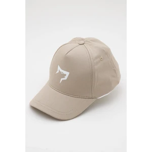 Spor Şapka | Unisex | Sports Hat | Bej Renk Beyaz Logo |
