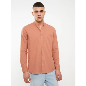 LC Waikiki Lcw Casual Regular Fit Hakim Yaka Uzun Kollu Keten Karışımlı Erkek Gömlek