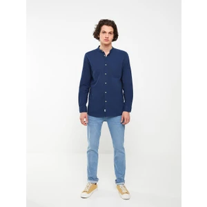 LC Waikiki Lcw Casual Regular Fit Hakim Yaka Uzun Kollu Keten Karışımlı Erkek Gömlek