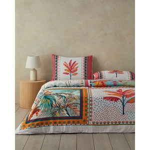 English Home Palmy Patchwork Tek Kişilik Nevresim Seti 160 x 220 cm Turuncu – Bej