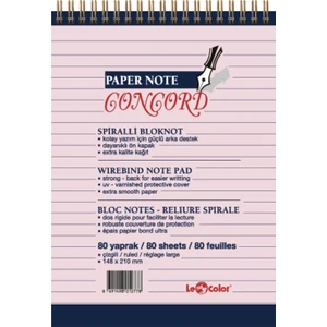 Le Color Concord Ofis Bloknot A5 Çizgili Pembe