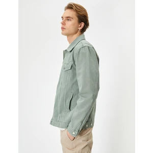 Kot Ceket Cep Detaylı Düğmeli Klasik Yaka