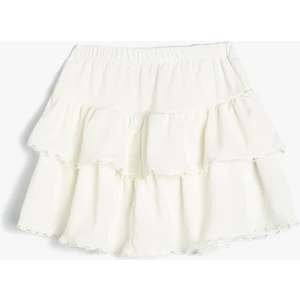 Mini Etek Katlı Beli Lastikli