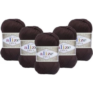 5 Adet Diva Merserize Ip Yazlık Bikini Bustiyer Bluz Örgü Ipi Kahverengi 26