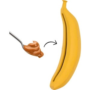 WufWuf Banana - Kauçuk Muz Köpek Oyuncağı Içine Ödül Maması Koyulabilir Köpek Zeka Oyuncağı