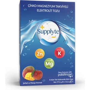 Şeftali-Mango Aromalı Çinko-Magnezyum Takviyeli Elektrolit Tozu 12 Gr X 8 Adet