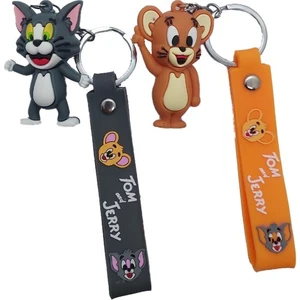 Çilek Home Avm 2'li Tom & Jerry Anahtarlık ve Çanta Aksesuarı 3D