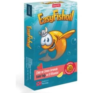 Easyfishoil Çocuk Çilek ve Limon Aromalı 30 Çiğneme Tableti