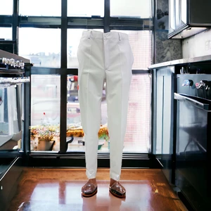 Dinçer Atakan İş Elbiseleri Aşcı Pantolonu Şef Pantolonu Erkek Alpaka Beyaz Beli Lastikli