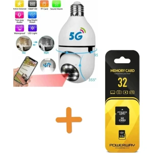 Wifi 360 Panoramik Ampul Kamera Güvenlik Kamerası Çift Wifi 360 Derece Gece Görüşlü