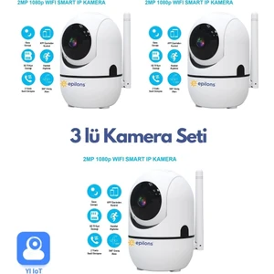 3 Lü Set Ev Güvenlik Wifi Akıllı Kamera Bebek Telsiz Hareket Algılama Ile Izleme Ses Dinleme