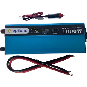 12V 1000W Tam Sinus Inverter 220V Çevirici Taşınabilir Güç Kaynağı
