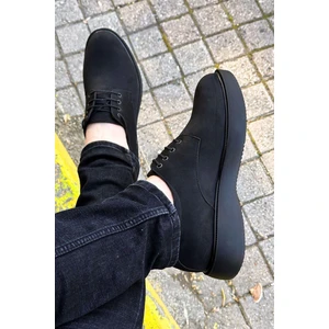 Big King Siyah Süet Kalın Taban Erkek Klasik Ayakkabı