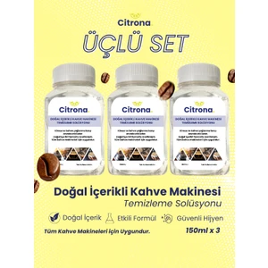 Doğal Içerikli Kahve Makinesi Temizleme Solüsyonu 150ML 3'lü Set