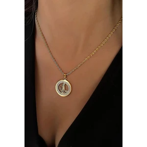 Sose Moda Turalı Çelik Zincir Kolye - Gold Renk