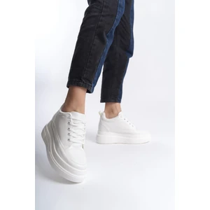Kadın Içten Gizli Topuklu Beyaz Spor Ayakkabı Sneaker