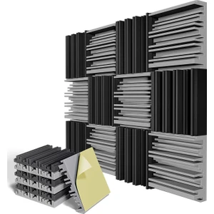 12 Paket Kendinden Yapışkanlı Ses Geçirmez Köpük Paneller, 12 x 12 x 2 Inç Akustik Köpük, Duvar, Ev, Stüdyo Için (Yurt Dışından)