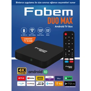 Duo Max 4K Android Tv Box - Çanaksız Tv Izleme | Wi-Fi | 2 GB Ram | 32 GB Hafıza