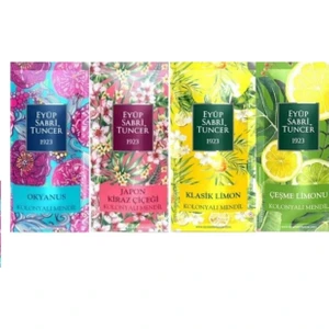 Eyüp Sabri Tuncer Okyanus + Japon Kiraz Çiçeği+Klasik Limon+Çeşme Limonu (60 Adet) Kolonyalı Mendil