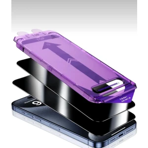 Empo Cases iPhone 14 Pro Max Uyumlu Cam Ekran Koruyucu Takma Aparatlı Kolay Kurulum Dayanıklı Temperli