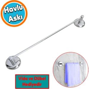 Metal Havluluk Krom Bez Havlu Asma Askısı Aparatı 42 cm Banyo Lavabo Vidalı Askılık Sağlam Askı