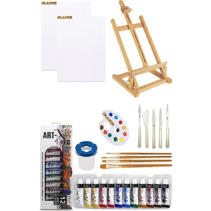 Masaüstü Şövale Art-X Akrilik Boya Seti 12 Renk x 12ML Başlangıç Seti