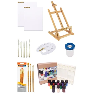 Masaüstü Şövale Rich Şişeli Palet 25 ml Akrilik 12 Li Başlangıç Seti