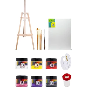 3 Ayaklı Şövale Daler Rowney 4'lü Fırça Seti Südor Mona Lisa Artist 125 ml Akrilik Set 6'lı