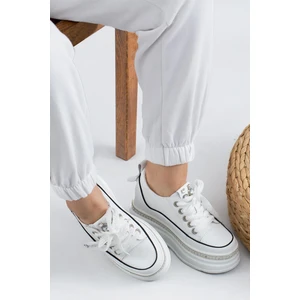 Krıste Bell Taş Detaylı Iyhal Kadın Spor Ayakkabı K25-0004 Beyaz