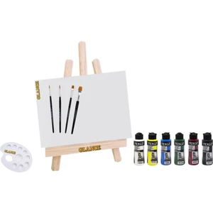 Texco 110 cc Akrilik Boya 6'lı 25X35 Tuval Mini Şövale Seti
