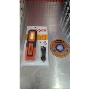 Rico Şarjlı Mıknatıslı 600 Lümen Tamirci Lambası El Feneri Kesme Taşı Hediyeli