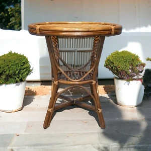 Sancaktar Bambu Bambu Yuvarlak Masa 70 cm (camsız)