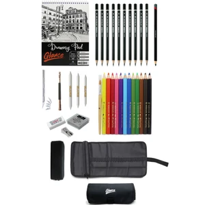 Eskiz Defteri A5 120GR 50 Yaprak Faber-Castell Grip Boya Kalemi Çantalı Çizim Eskiz Seti