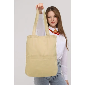 3 Cepli Bej Gabardin Çanta