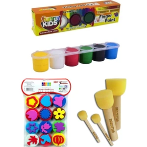 Rich Funny Kids 25 ml Parmak Boyası Eva Baskı Set 4'lü Set